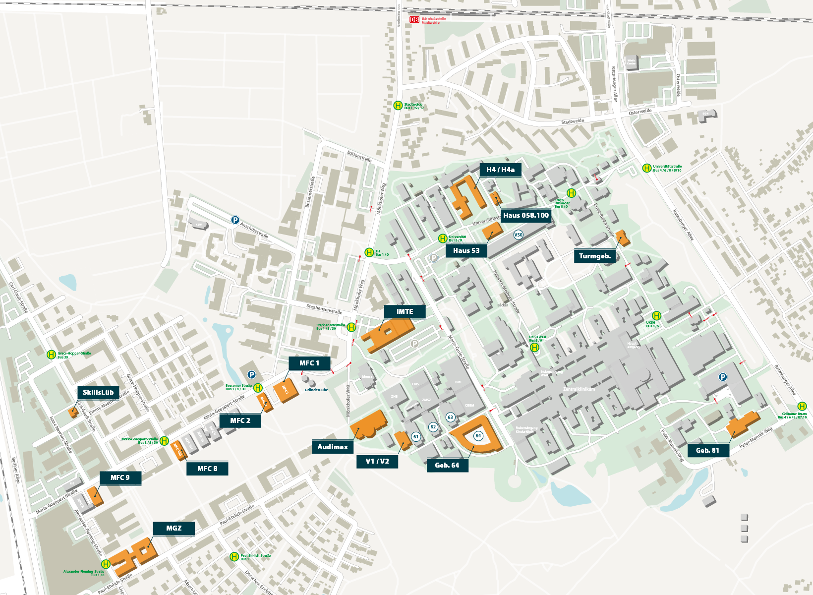 Campusplan der Universität zu Lübeck – Lübecker Campustag 2026